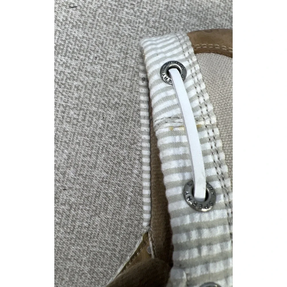 Sperry Womens  Size 7.5 Angelfish Boat Shoes Top Sider Seersucker Memory Foam
